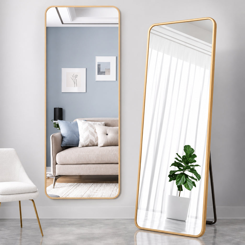 150 × 40cm slim metal frame rectangle wall-mounted dressing mirror, gold,  available in Nairobi, Kenya