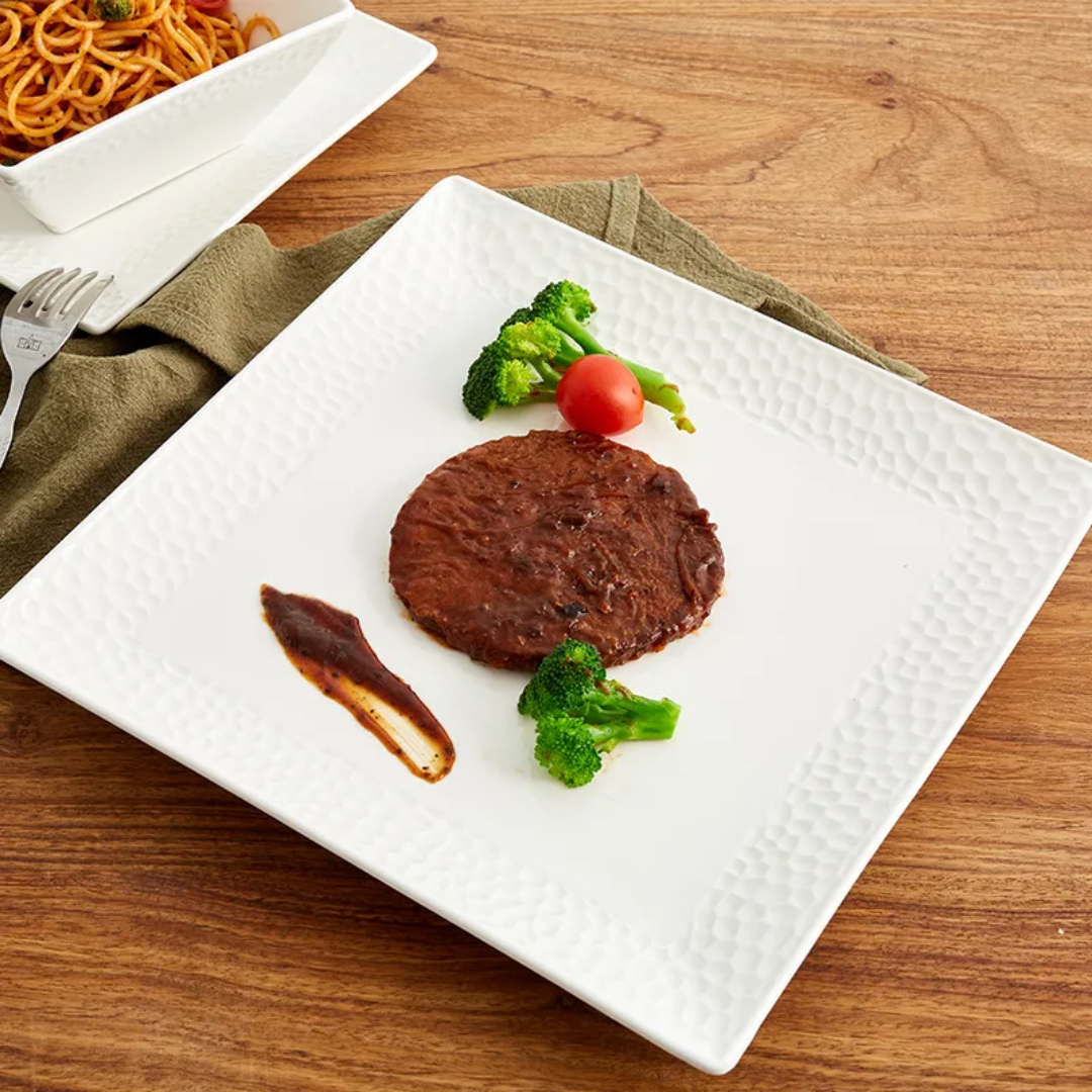 White Square Dinner Set