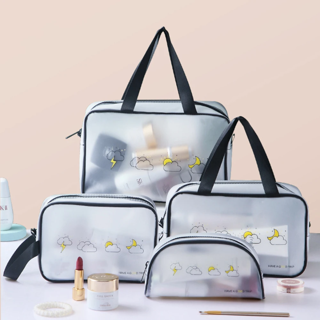 4pc Transparent Cosmetic Bag