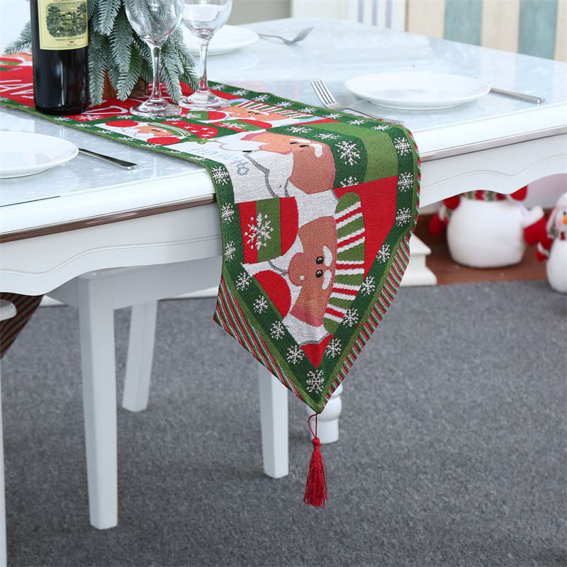 180 × 33cm Christmas-themed table runner with tassels, thick material, available in Nairobi, Kenya