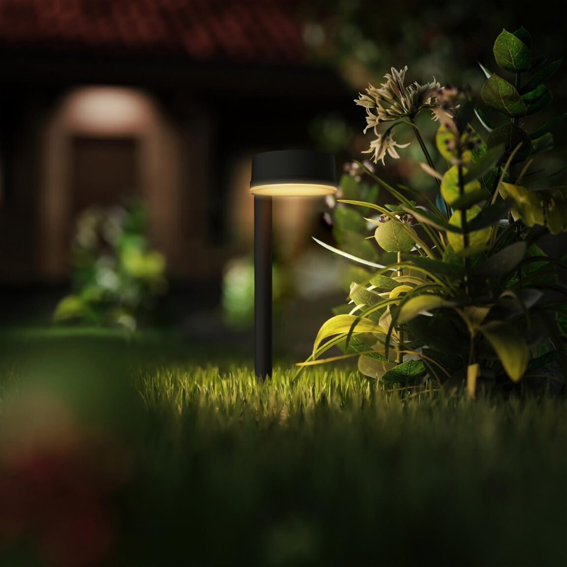 Philips LED Solar Pedestal Pathway Light Round 200 Lumen Vynce