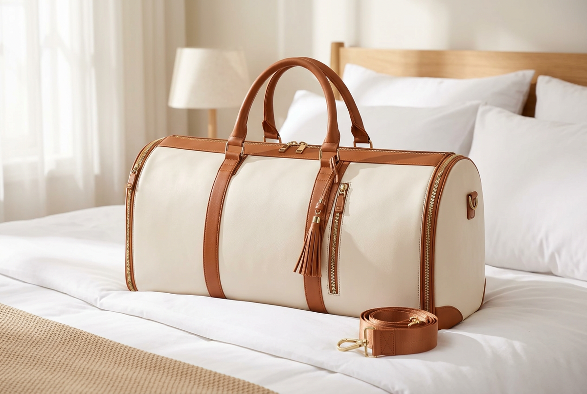 2 in 1 convertible PU leather garment duffle travel bag with shoe pouch available in Nairobi, Kenya