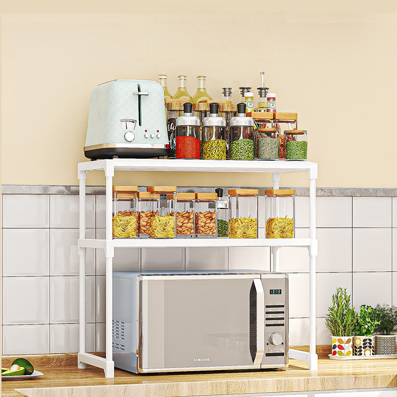 Variant 2: 2-layer microwave and multipurpose storage rack, white, available in Nairobi, Kenya