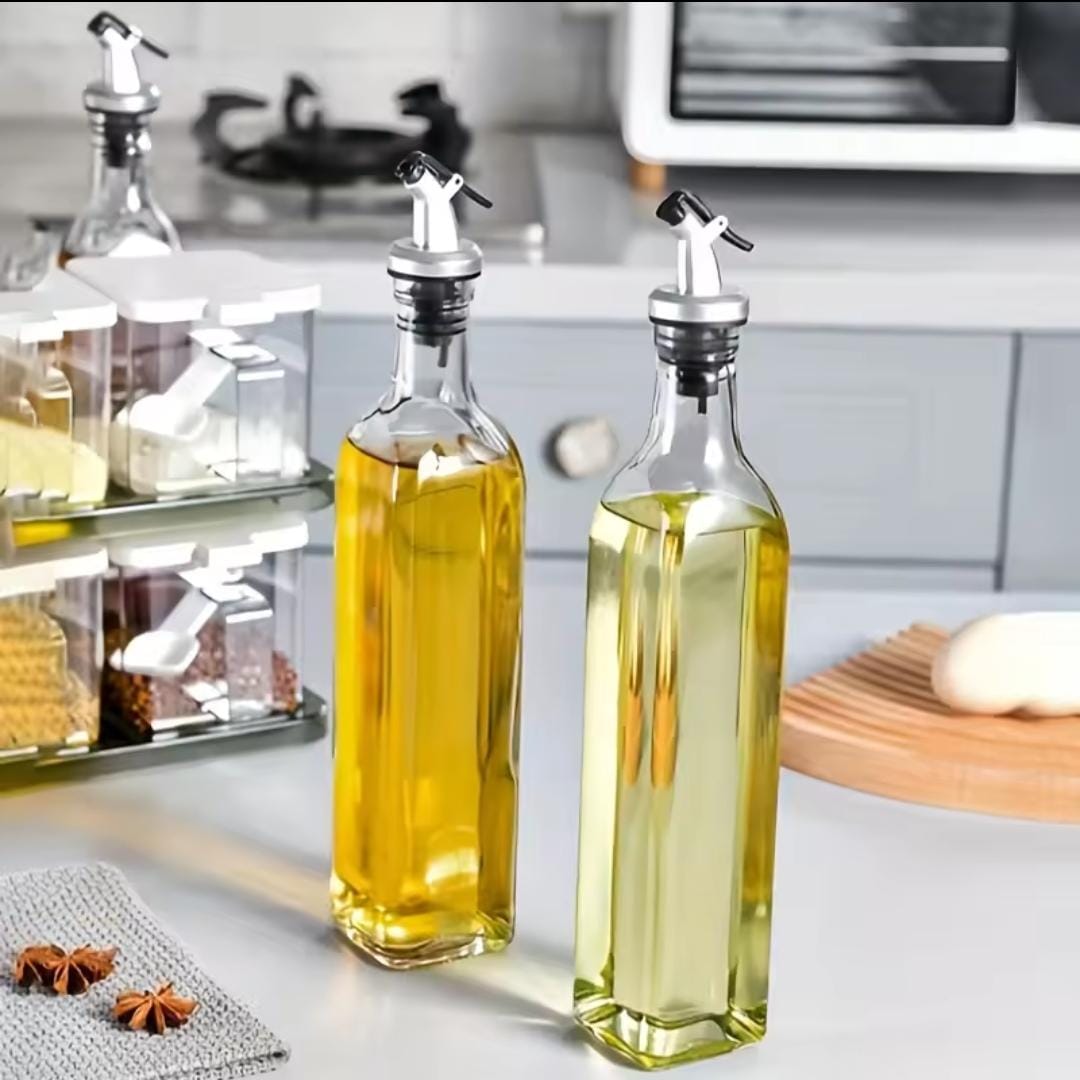 2-piece 500ml borosilicate glass oil dispenser set, available in Nairobi, Kenya