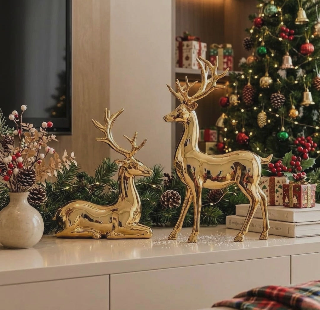 2-piece reindeer Christmas decoration figurine set, available in Nairobi, Kenya