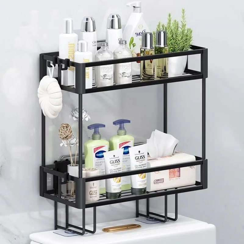 2-tier over-the-toilet bathroom storage rack, black, available in Nairobi, Kenya