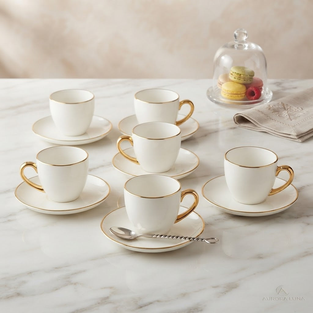 220ml Cup and Saucer Set with Golden Rim, available in Nairobi, Kenya