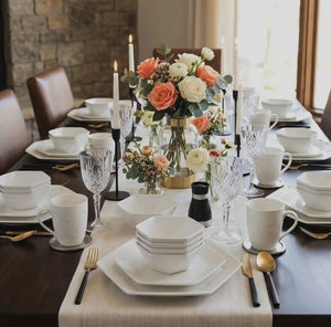 24 Piece Hexagonal Dinner Set with 6 Cups, 6 Side Plates, 6 Bowls and 6 Dinner Plates - available in Nairobi, Kenya