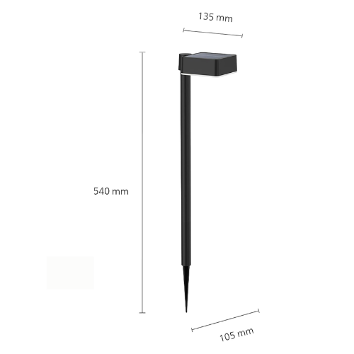 Philips LED Solar Pedestal Pathway Light Square 200 Lumen Vynce