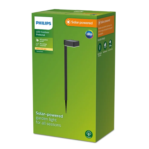 Philips LED Solar Pedestal Pathway Light Square 200 Lumen Vynce