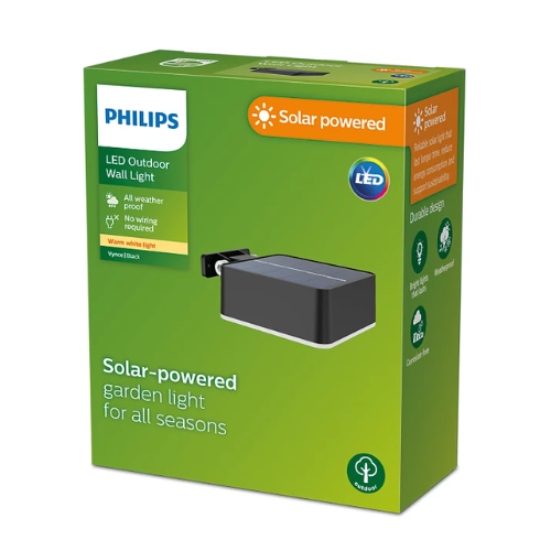 Philips LED Solar Wall Light Square 200 Lumen Vynce