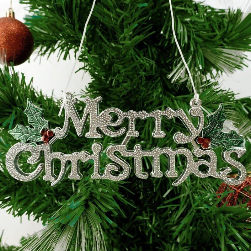 25cm Merry Christmas letter hanging sign, silver finish, available in Nairobi, Kenya