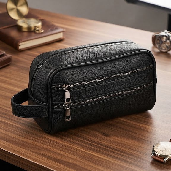 25 × 10 × 12 cm men's toiletry bag, black, available in Nairobi, Kenya