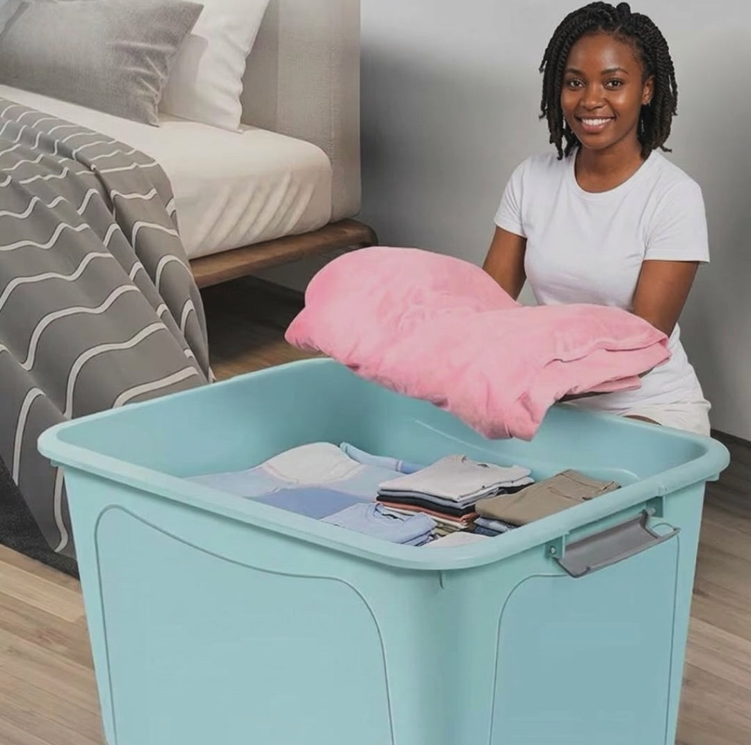 260-litre blue plastic storage box with wheels for household organisation, available in Nairobi, Kenya