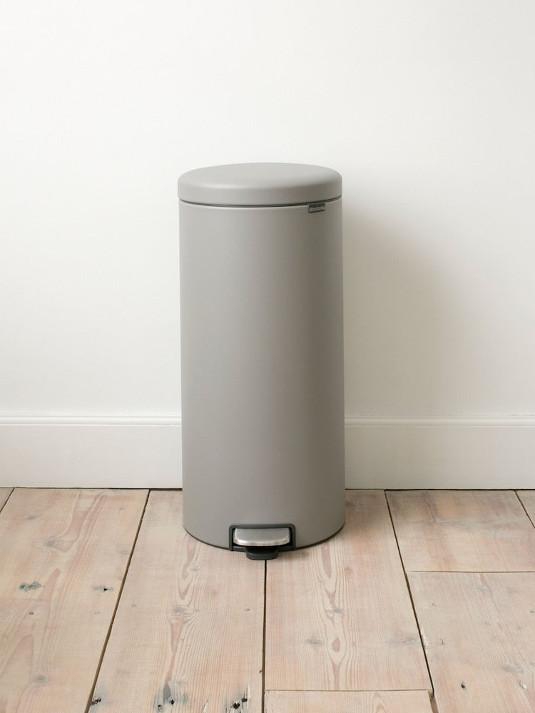 NewIcon pedal waste bin mineral concrete grey available in multiple sizes with soft close lid and pedal operation for home and office use