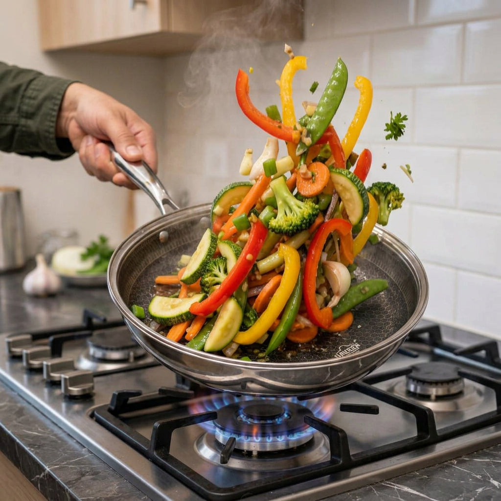 26cm 2-litre stainless steel non-stick pan with honeycomb coating and lid, available in Nairobi, Kenya