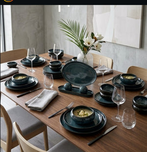 27-piece porcelain dinner set with 6 dinner plates, 6 side plates, 6 six-inch salad bowls, 6 soup bowls, 2 salt shakers and 1 serving platter, available in Nairobi, Kenya
