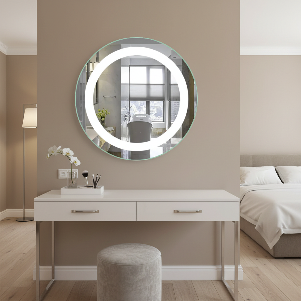 Round bathroom mirror light with touch sensor, day light color, model ML LS11