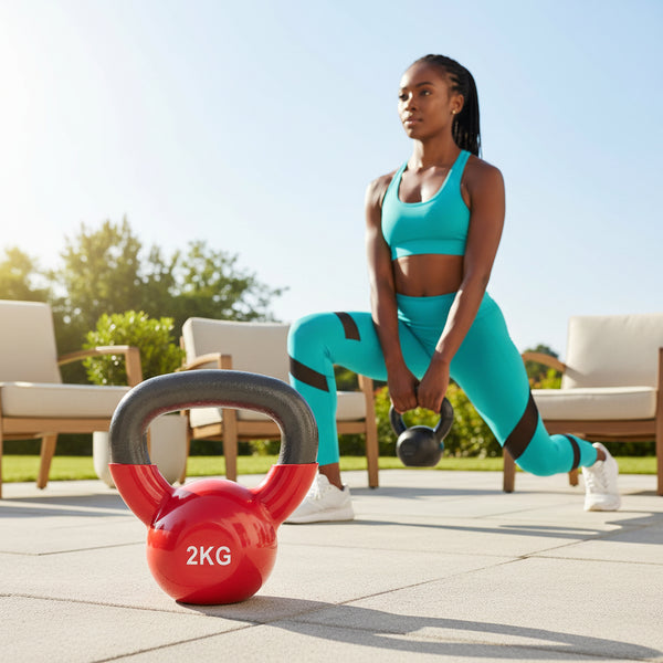 Colour Coded Non-Slip Vinyl Coated Kettlebells