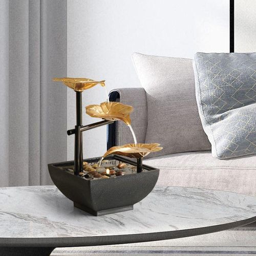 3-tier tabletop waterfall fountain with lotus-inspired design for indoor home and office decoration, available in Nairobi, Kenya