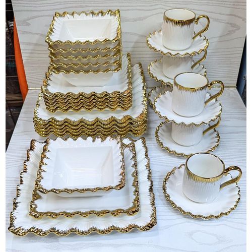 30 Piece Flare Gold Dinner Set with 6 Cups, 6 Saucers, 6 Bowls, 6 Side Plates and 6 Dinner Plates - available in Nairobi, Kenya