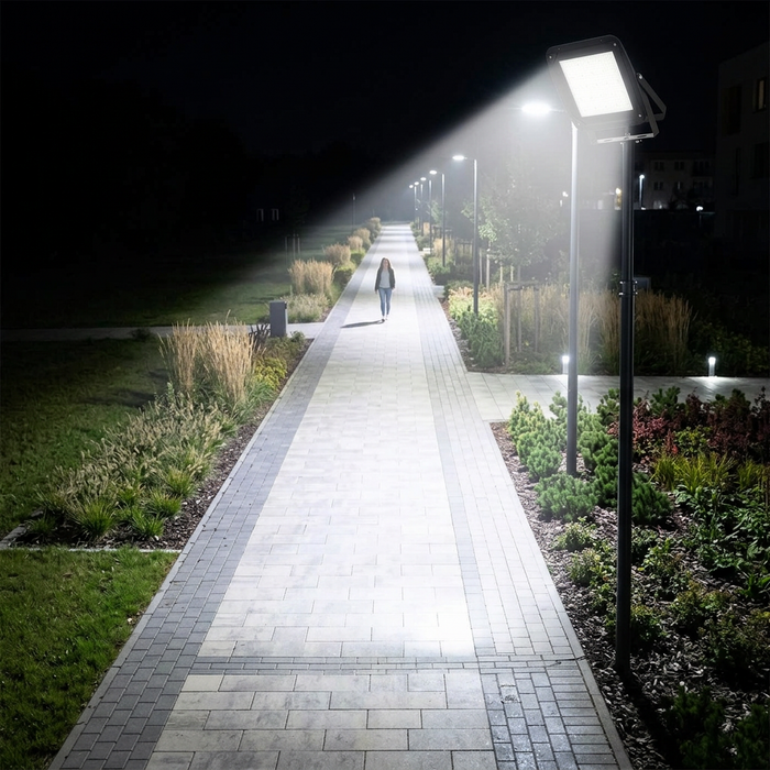 300W heavy-duty black aluminium LED flood light, warm white 3000K, 430 × 400 × 88mm, available in Nairobi, Kenya