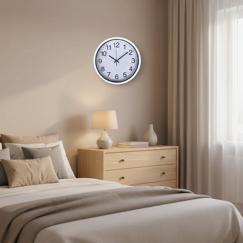 30cm Wall Clock with White Frame
