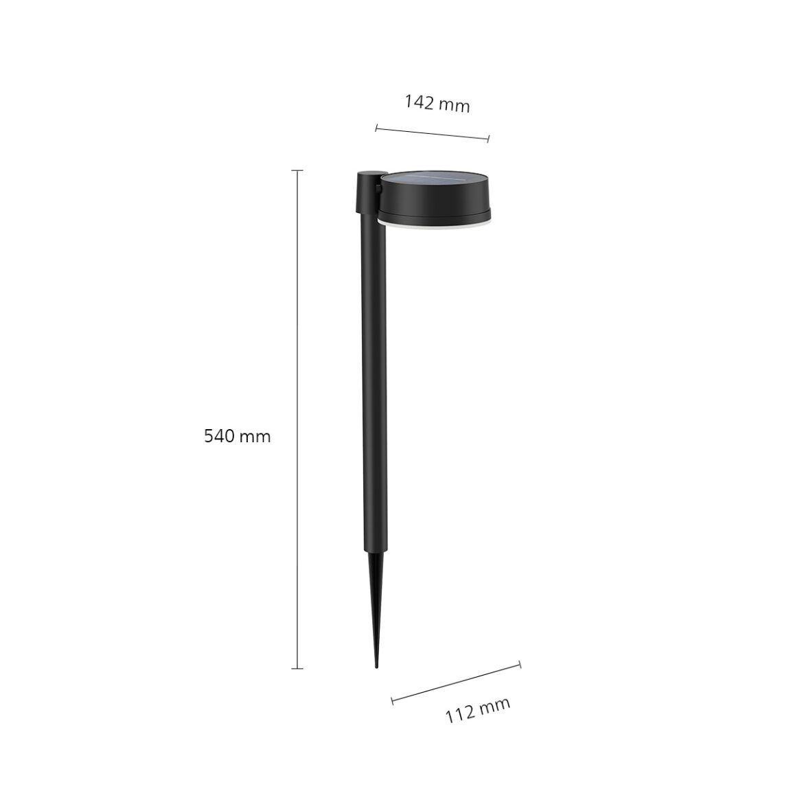 Philips LED Solar Pedestal Pathway Light Round 200 Lumen Vynce