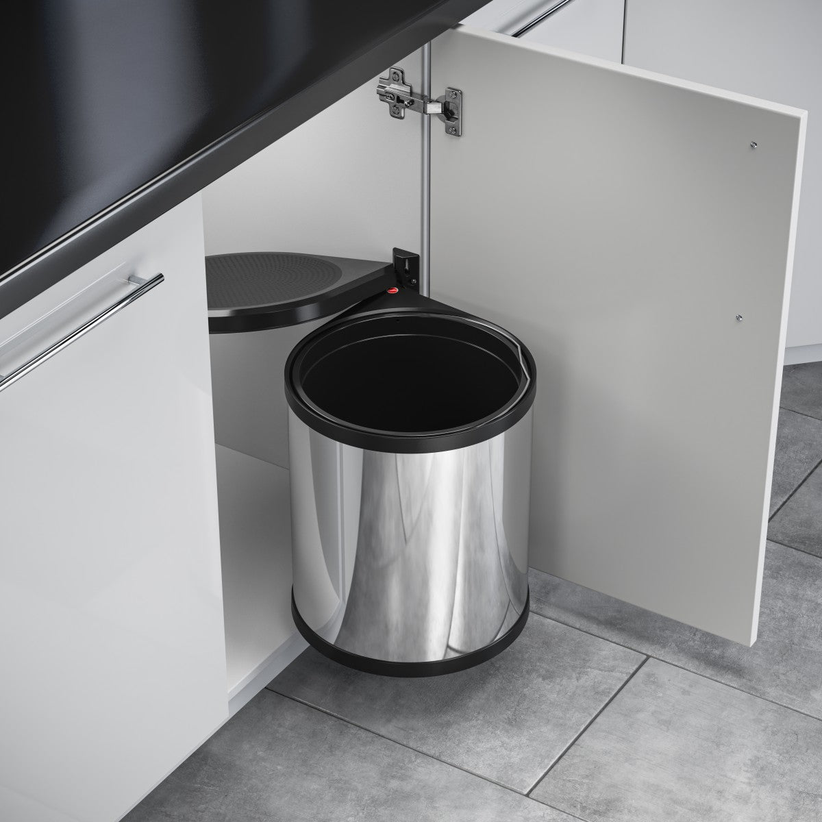 Brabantia 15L built-in cabinet bin brilliant steel concealed kitchen waste bin with removable inner bucket