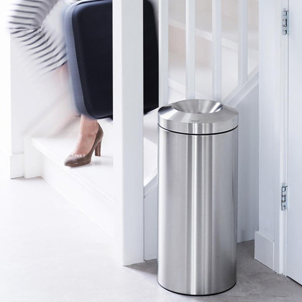 FlameGuard 30L waste bin brilliant steel fire safety bin with metal inner bucket and flame extinguisher lid system