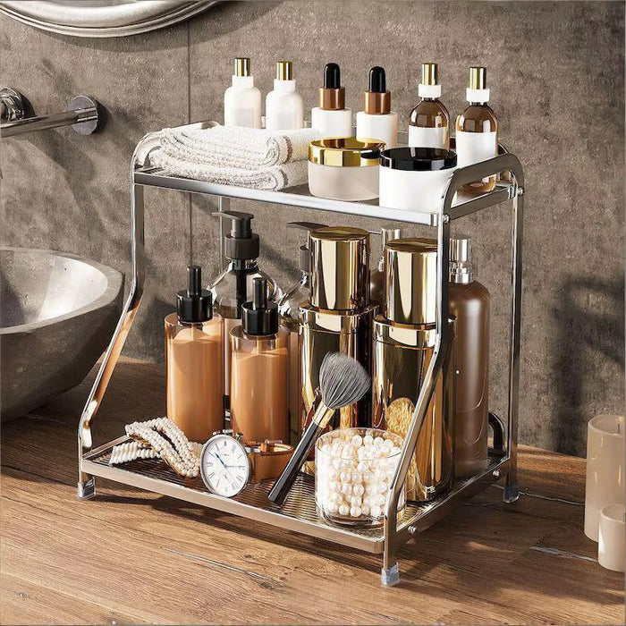 Silver makeup and perfume organizer display rack, available in Nairobi, Kenya
