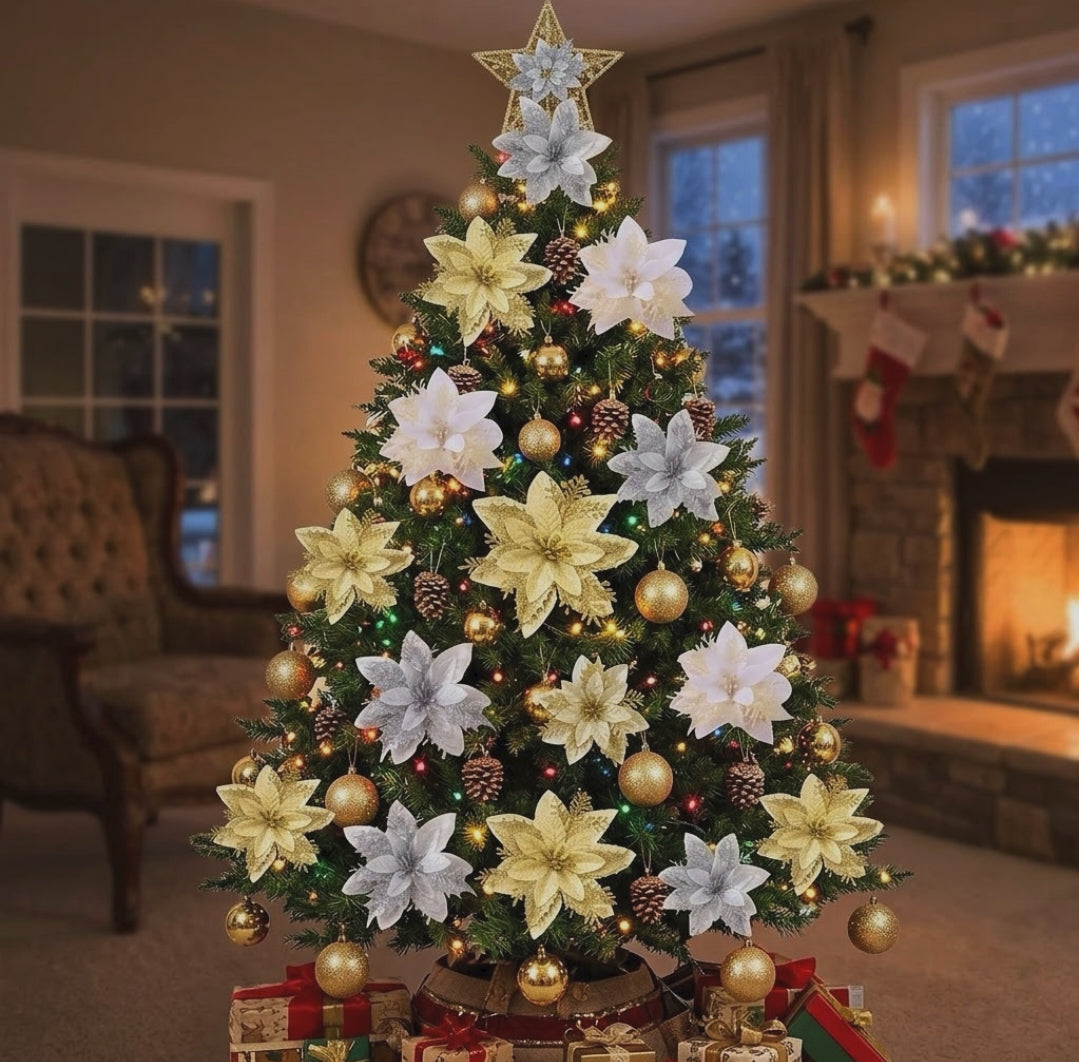 4-piece artificial Christmas flower decorations, 4cm, available in Nairobi, Kenya