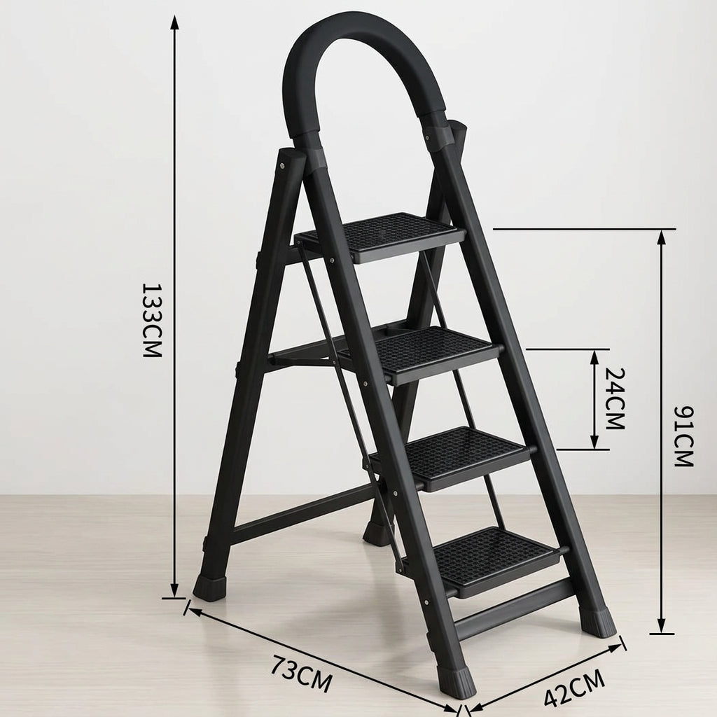 4-step portable foldable ladder for home and office use, red, available in Nairobi, Kenya