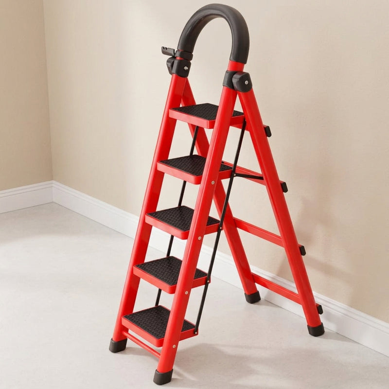 4-step portable foldable ladder for home and office use, red, available in Nairobi, Kenya