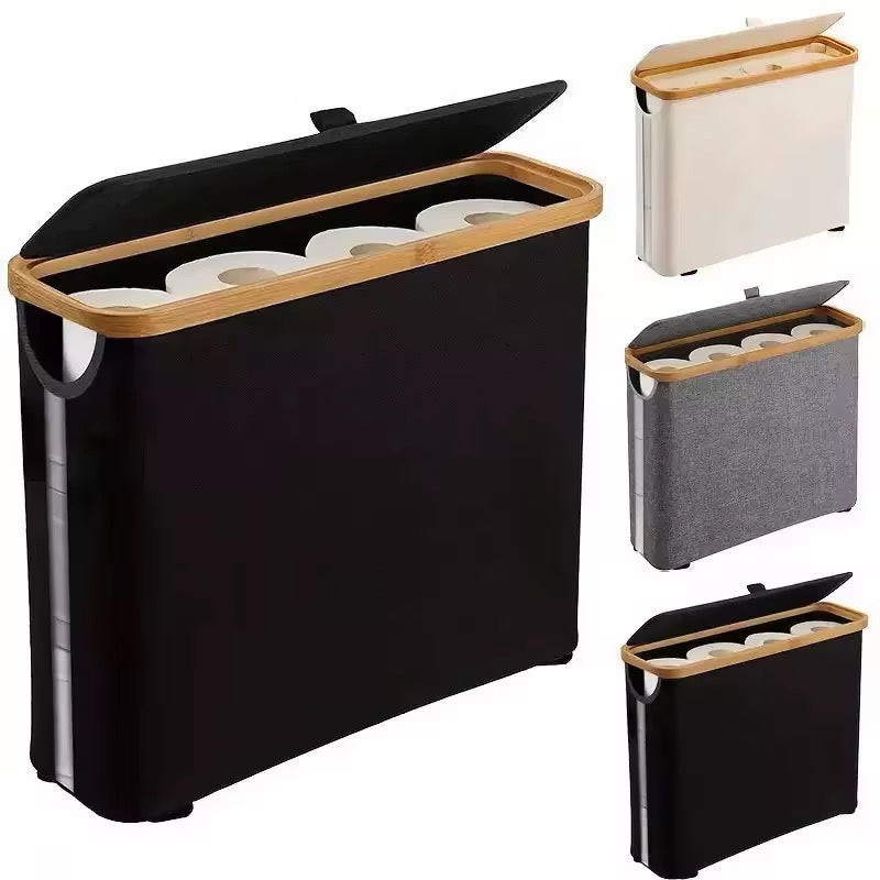 Toilet paper organizer basket 35 × 45 cm with bamboo detail, available in Nairobi, Kenya