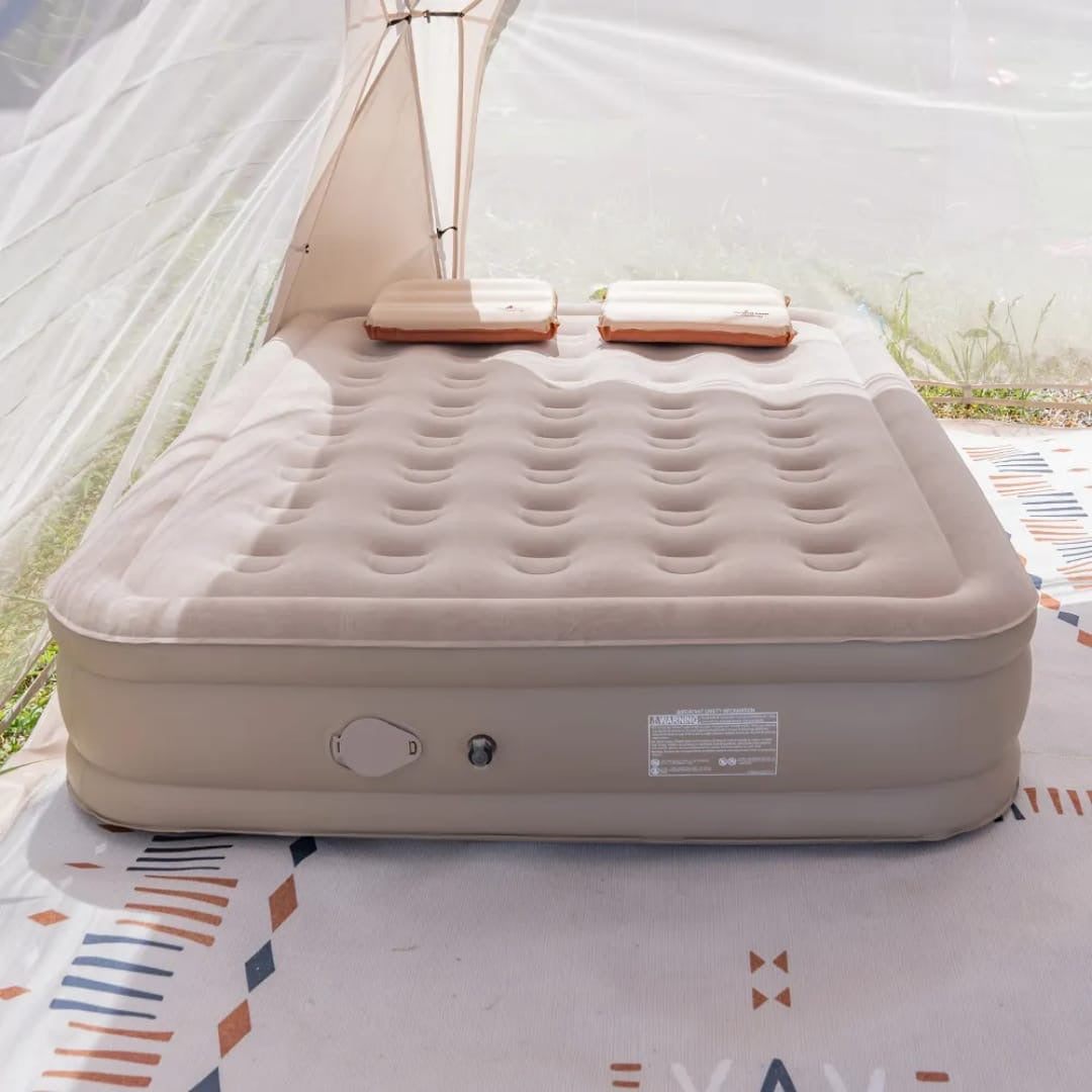Inflatable Queen Size Airbed Mattress with Built-In Electric Pump and 2 Pillows