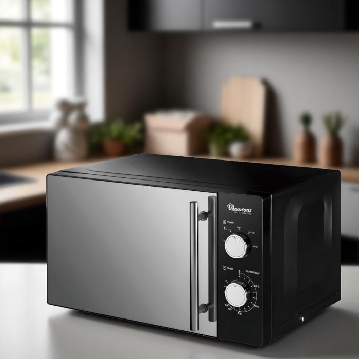 20L black manual microwave RM/459 glass mirror finish dial control