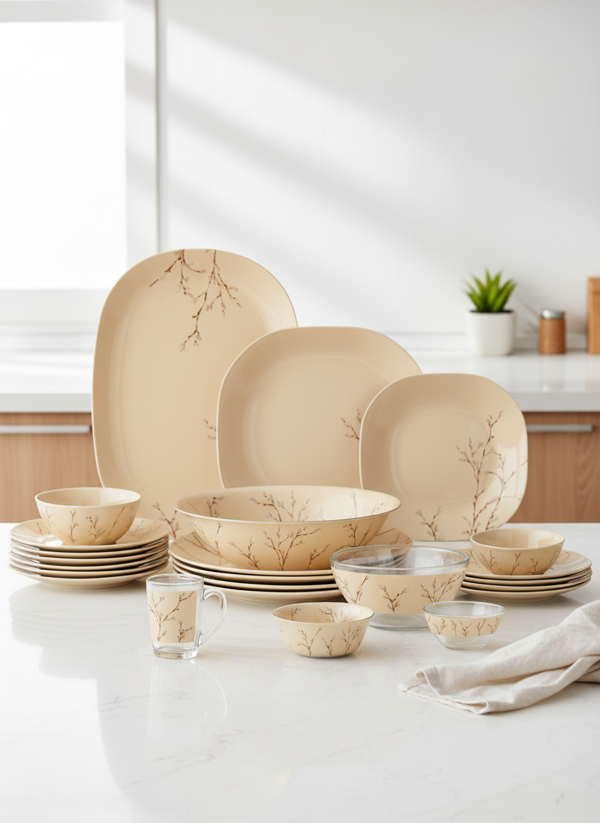 Neo Carina Hana Beige 46pc Dinner set-P7322