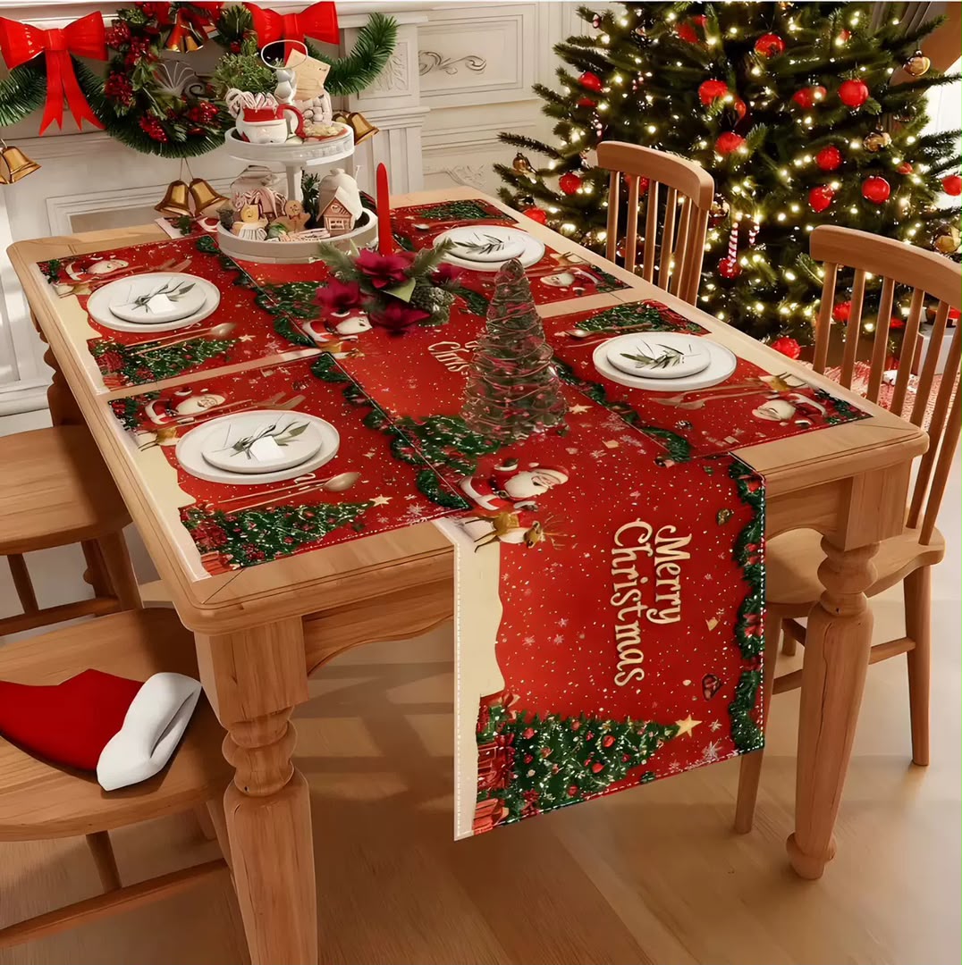 5-piece table runner and table mats set with one 33 × 180cm runner and four matching dining table mats, available in Nairobi, Kenya