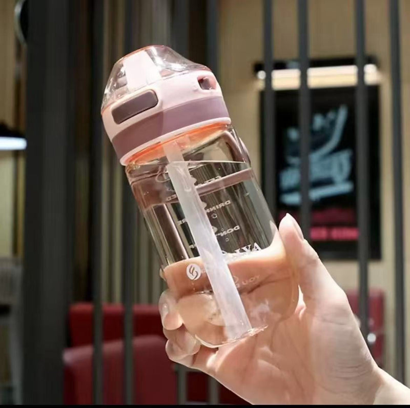 500ml student water bottle with built-in straw, pink, available in Nairobi, Kenya