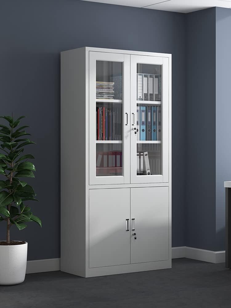 Steel Combination Cabinet with Glass and Solid Doors