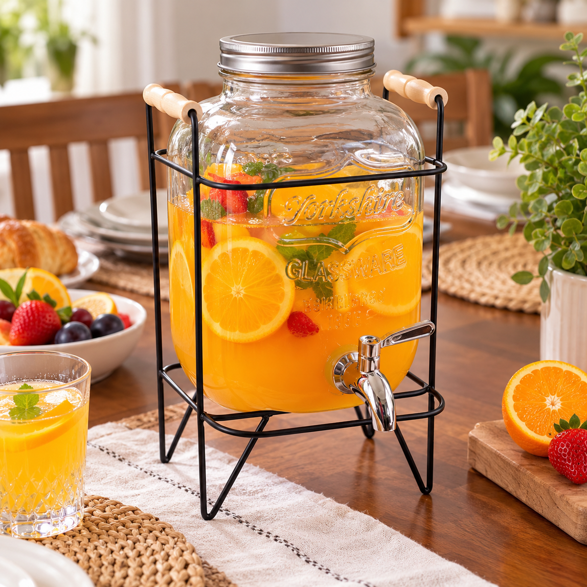 5L glass juice dispenser with metallic stand and dispensing tap, available in Nairobi, Kenya
8L glass juice dispenser with metallic stand and dispensing tap, available in Nairobi, Kenya
