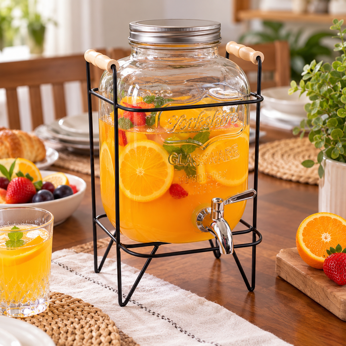 5L glass juice dispenser with metallic stand and dispensing tap, available in Nairobi, Kenya
8L glass juice dispenser with metallic stand and dispensing tap, available in Nairobi, Kenya