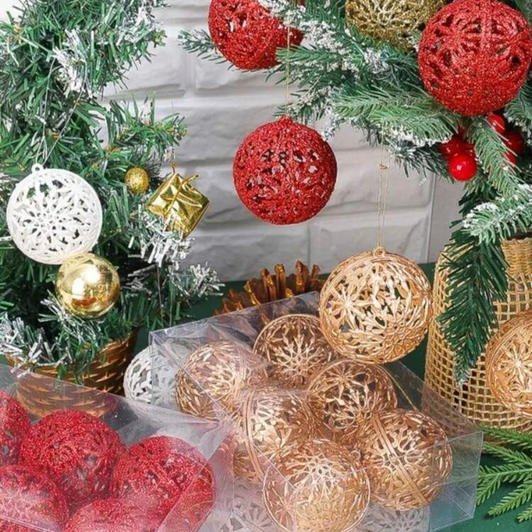 6-piece set of 6cm Christmas ball ornaments for tree and festive home décor, available in Nairobi, Kenya
