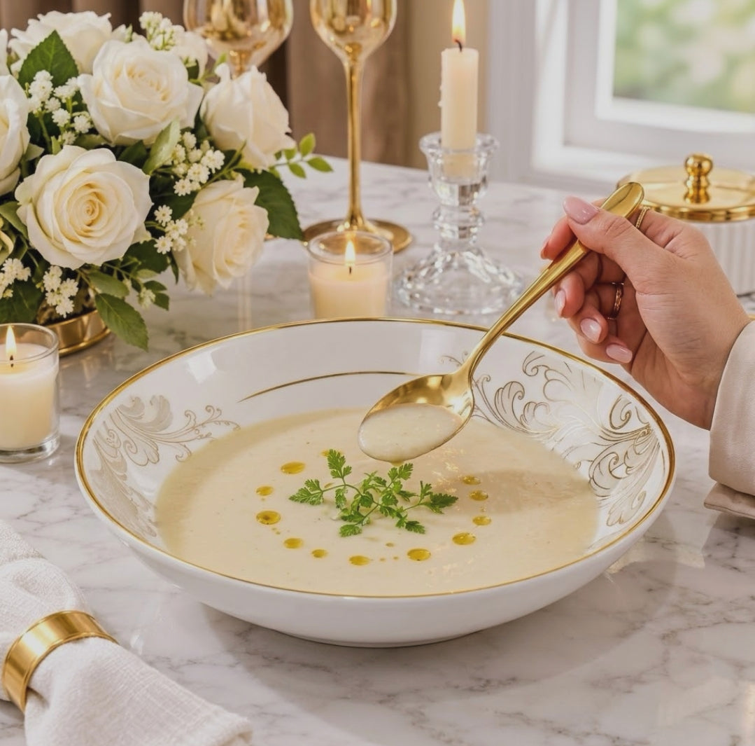 6-piece bone china round soup plate set for soups, stews and noodles, available in Nairobi, Kenya