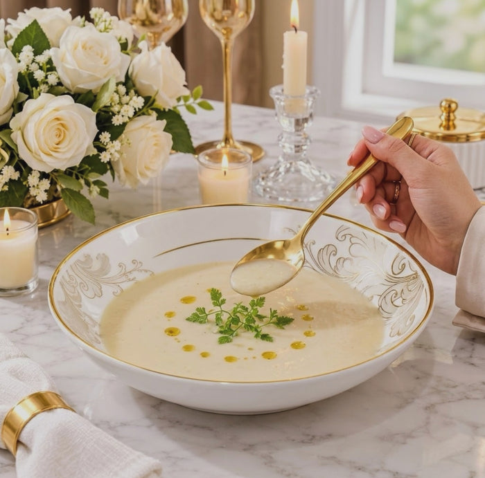 6-piece bone china round soup plate set for soups, stews and noodles, available in Nairobi, Kenya
