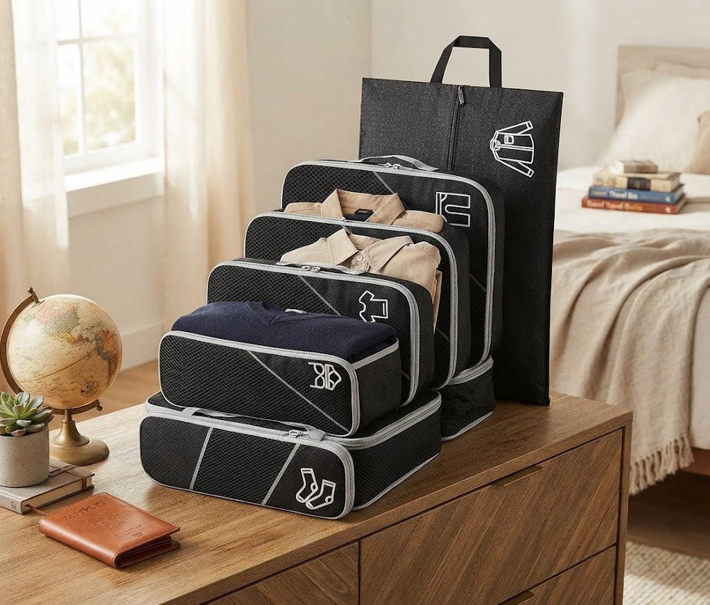 6-piece compressible travel organiser bag set, available in Nairobi, Kenya