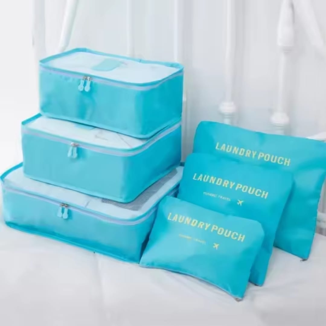 6-Piece Luggage Travel Organiser Set in Sky Blue, available in Nairobi, Kenya