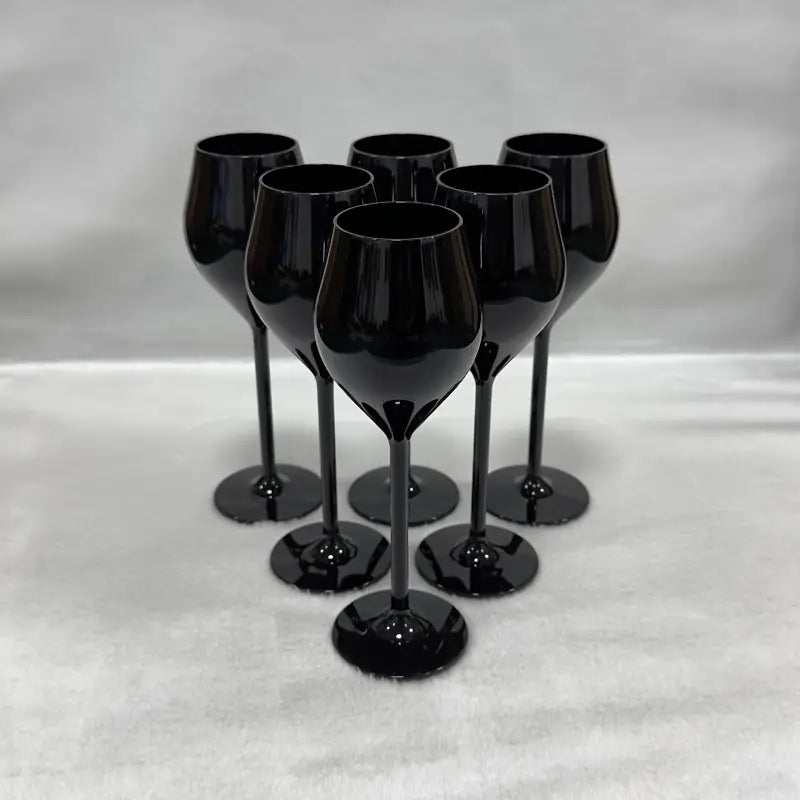 6-piece plain black wine glass set, available in Nairobi, Kenya