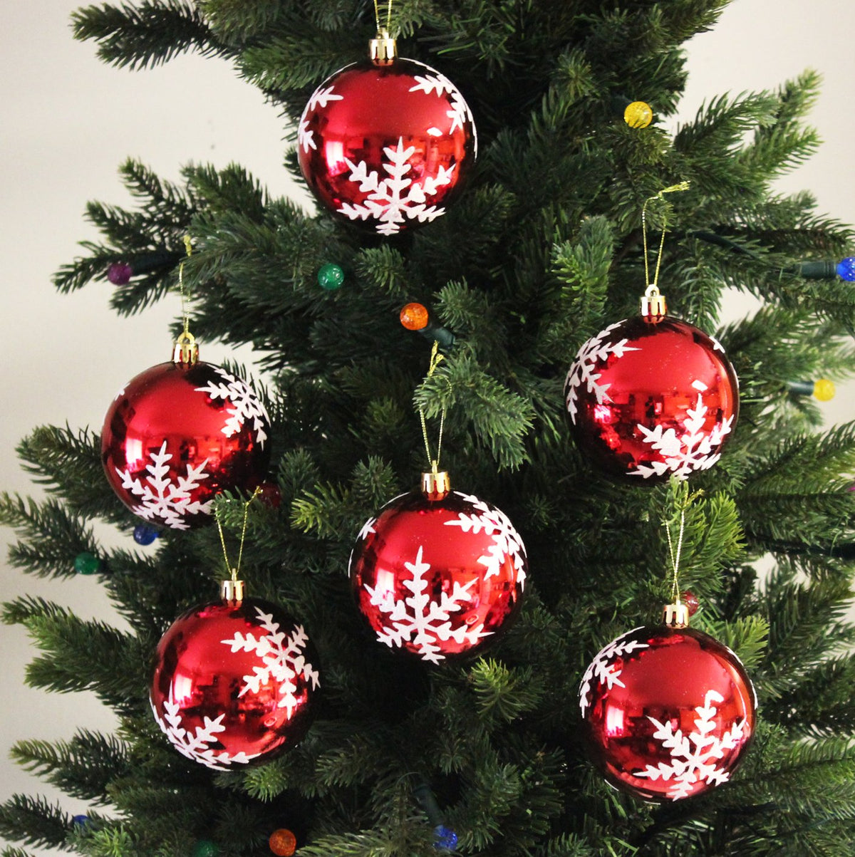 6-piece snowflake Christmas baubles set, 6cm each, available in Nairobi, Kenya